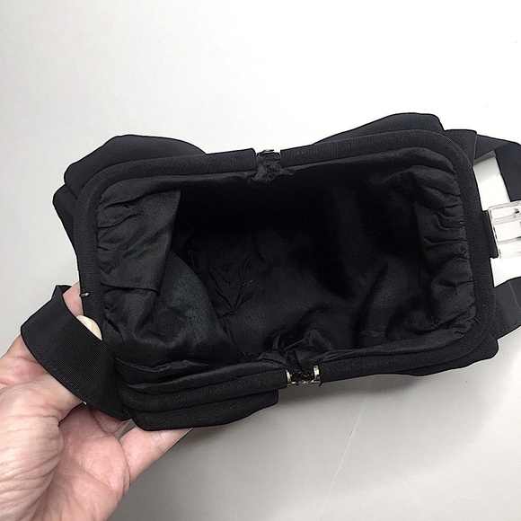 VINTAGE Black Faille Evening Bag - Picture 5 of 8